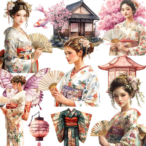 20PCS Kimono girl sticker