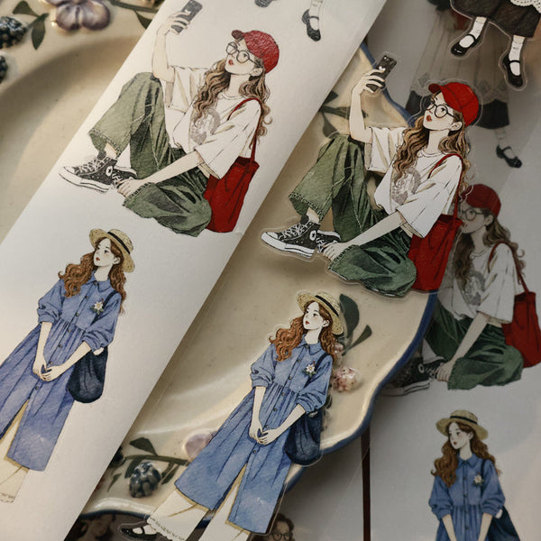 5.5cm*120cm Forest Girl Die Cutting Washi/PET Tape