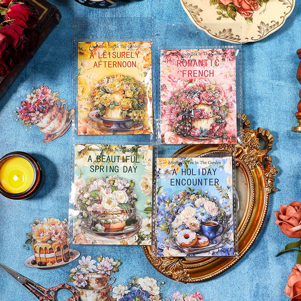 12 Stück Aufkleber der Gartennachmittagstee-Serie 