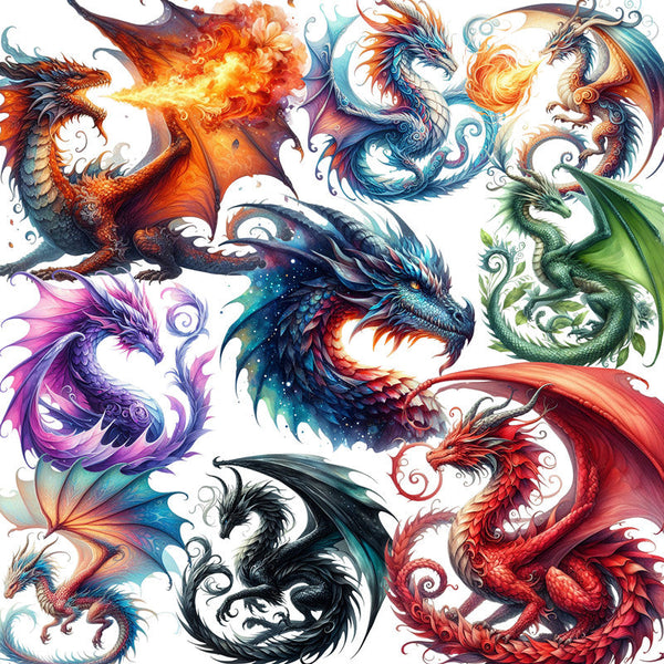 20PCS Retro dragon sticker