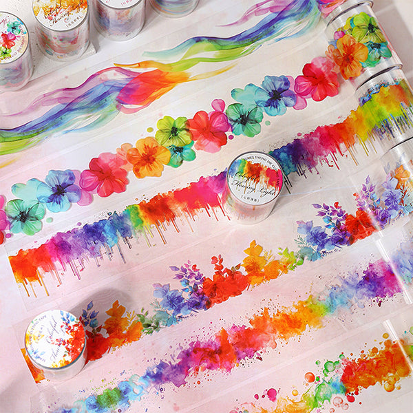 Colorful Flowing Light Series Die Cutting PET Tape
