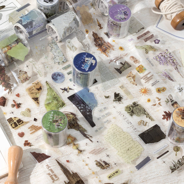 Collage tail page series Die Cutting PET Tape