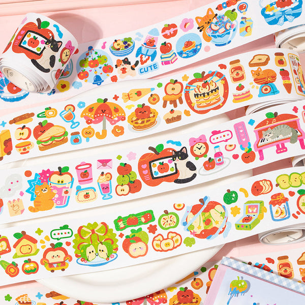 Fruit Fairy Tale Series Die Cutting Flash Coated Paper Tape