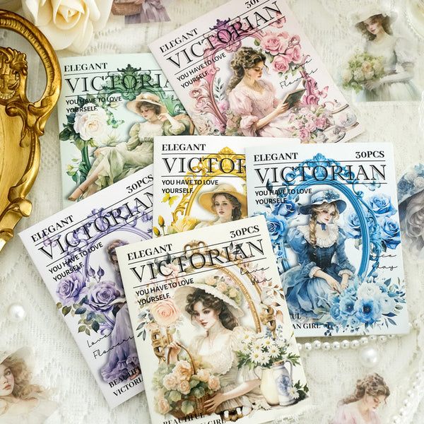 30 pegatinas de la elegante serie Victoria 