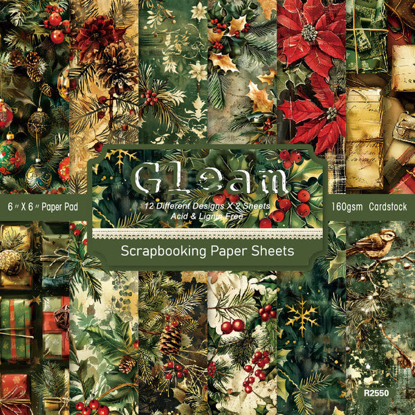 24PCS Gleam background paper