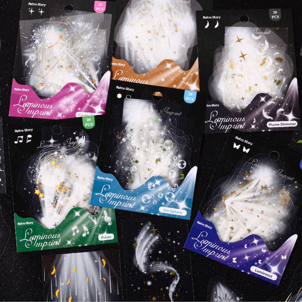 20PCS Phantom Light Floating Record Series sticker