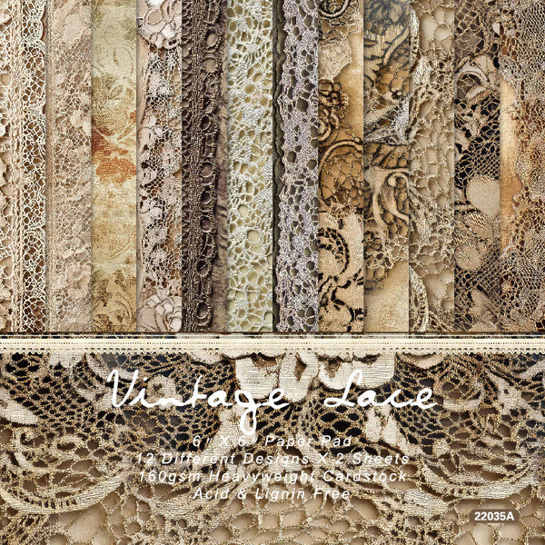 24PCS Vintage Lace material paper