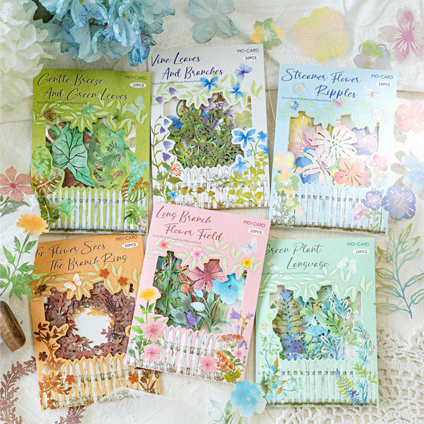 10PCS Encounter the Flower Season Series material paper