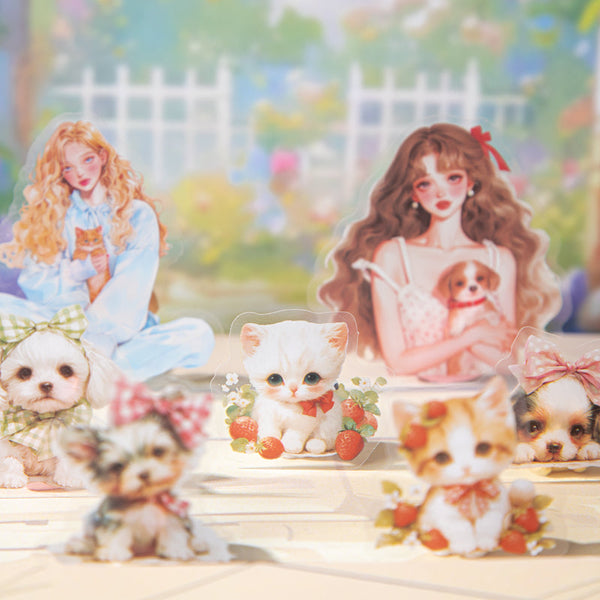 15PCS Pets and girls series sticker