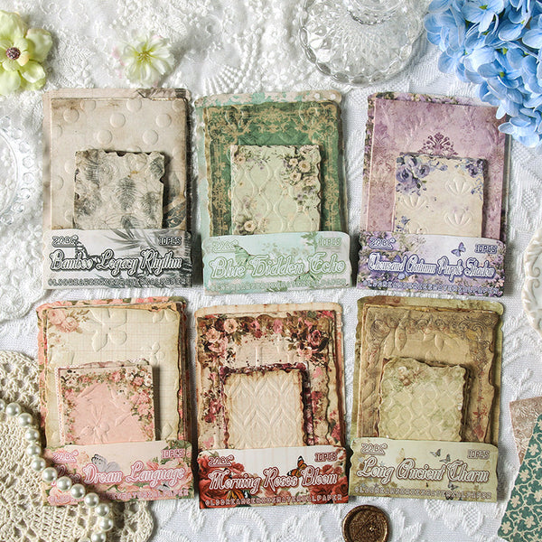10PCS Old dream of the past series material paper