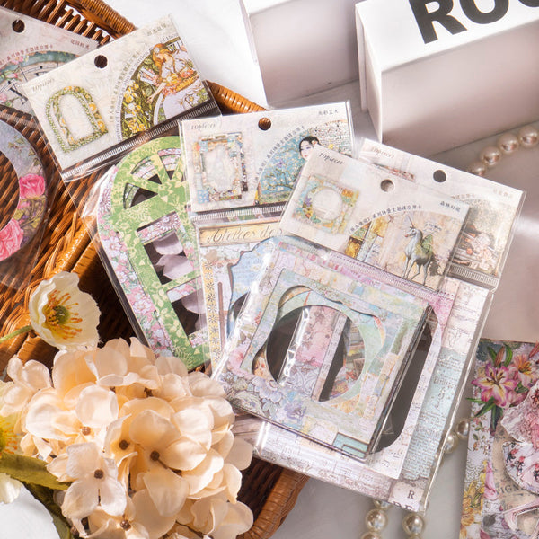 10PCS Garden Time series material paper