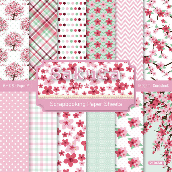 24PCS Sakura background paper
