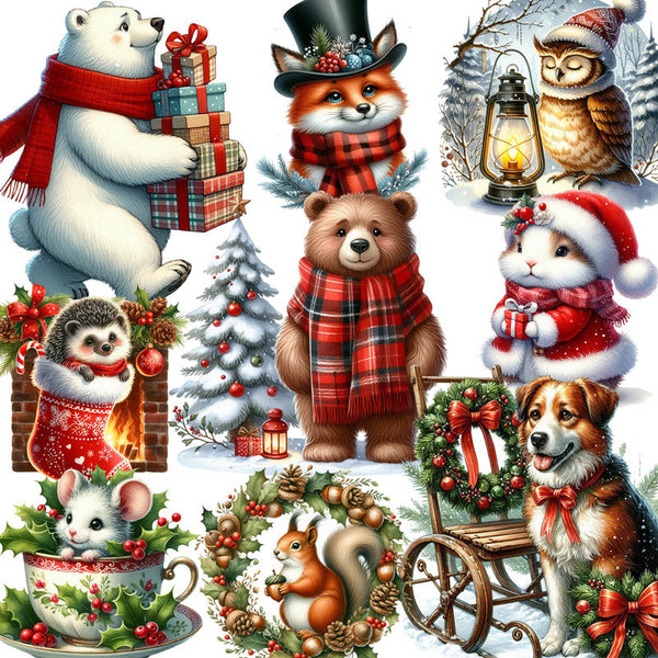 20PCS Christmas animal Sticker