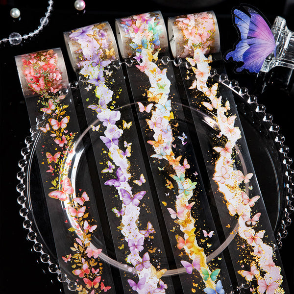 Flying butterfly series Gold Stamping PET Tape