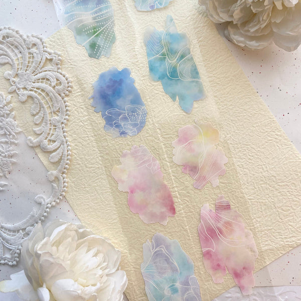 Whole Roll 6cm*5m The language of rainbow flowers Die Cutting PET Tape