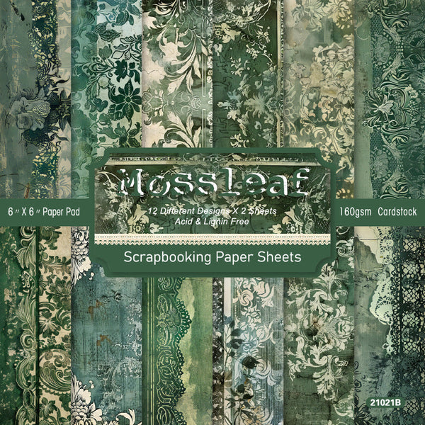 24PCS Mossleaf background paper