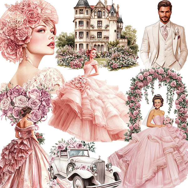 12PCS Pink wedding sticker