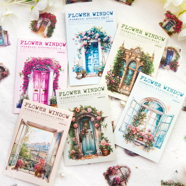 50PCS Bouquet by your window series sticker