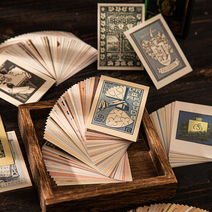 Old library bookplates series material paper – Journaldream