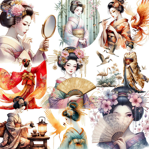 20PCS Retro geisha sticker