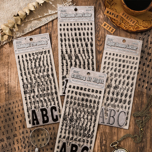 6PCS Classic alphabet series sticker