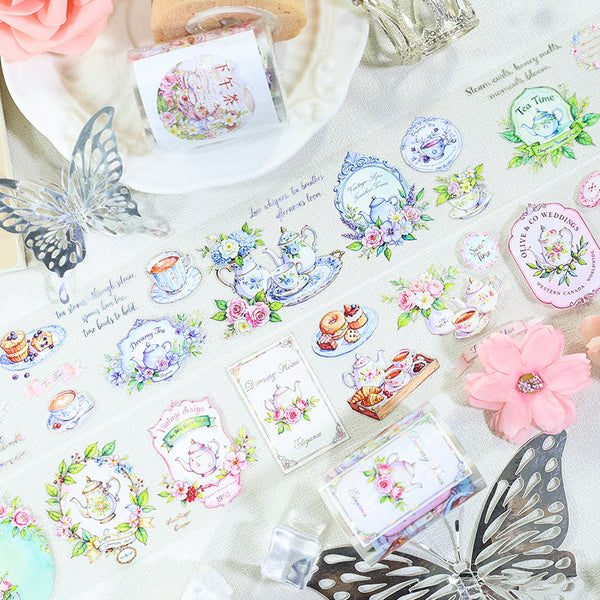 Afternoon tea Shell Silver PET Tape