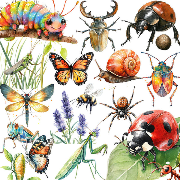 20PCS Retro insects sticker