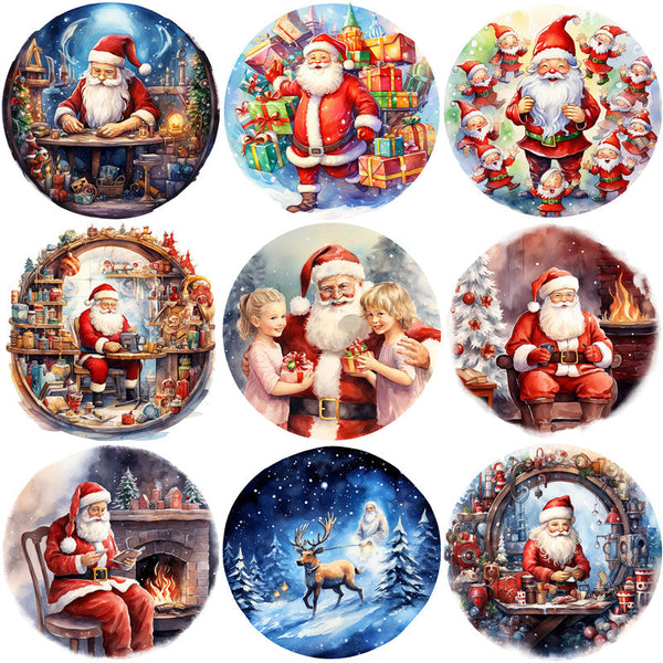 12PCS Round Christmas sticker