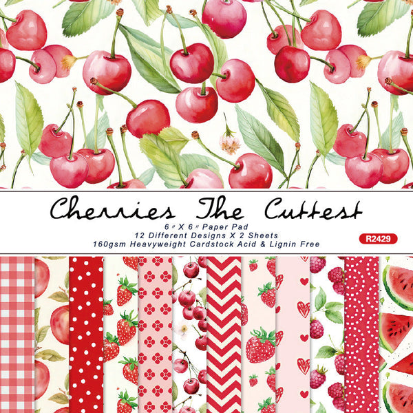 24PCS Cherry background paper