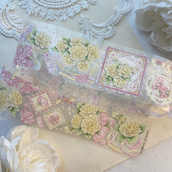 Whole Roll 6cm*5m Flowers and lace PET Tape