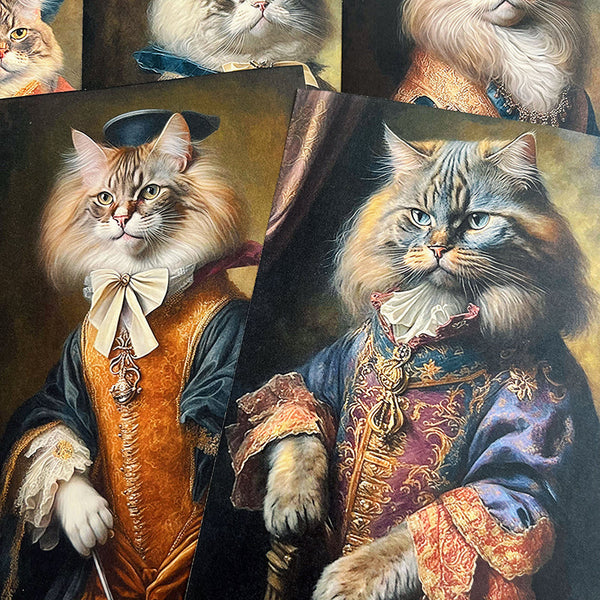 16 STÜCKE Aristokratischen katze gentleman hintergrund papier