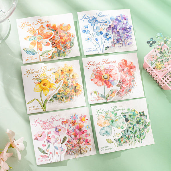 15PCS Spliced Flower Blooming Series sticker