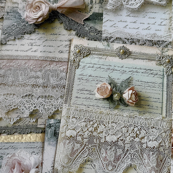 40PCS English lace background paper