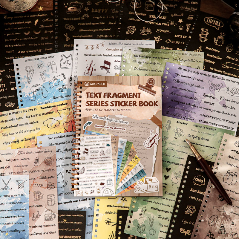 Fragments Text 40PCS Text Fragments Series sticker book – Journaldream