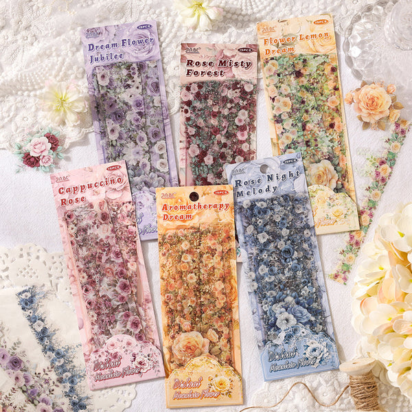 15PCS Far mountain flowers series sticker