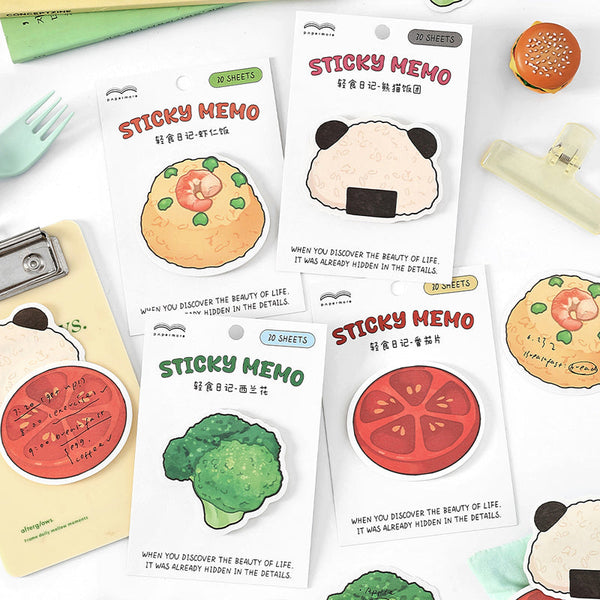 30PCS Light Food Diary Series note paper