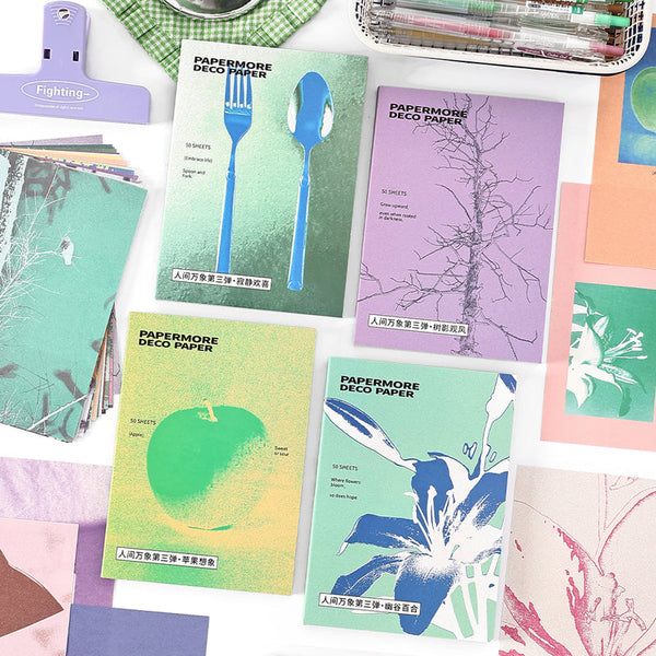 50PCS Human Vientiane series material paper