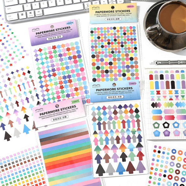 3PCS Rainbow Flowing Light Series sticker