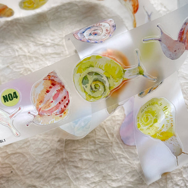 Whole Roll 3cm*5m Snail Die Cutting Washi/PET/Fog PET Tape