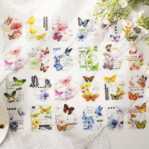 30 piezas de pegatinas de la serie Butterfly dream fog rain 