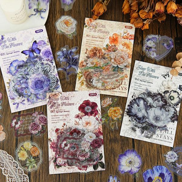20PCS Sleeping with Flowers Series Sticker