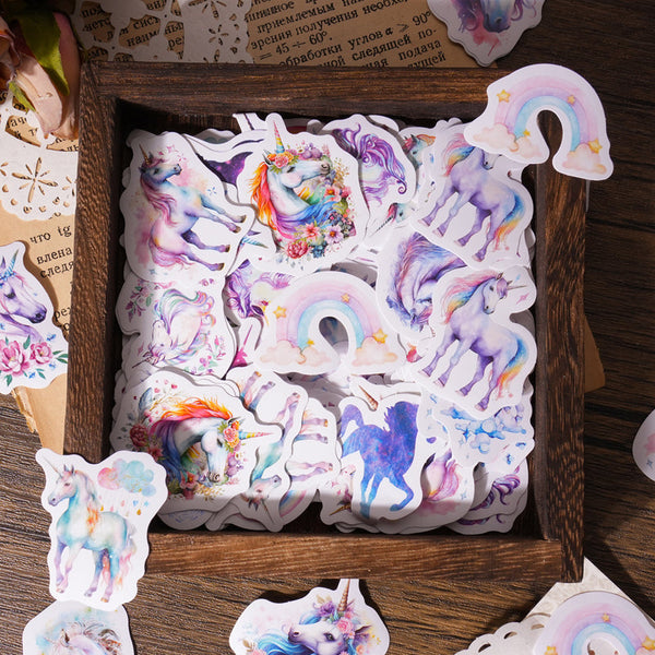 46PCS The rainbow unicorn series sticker