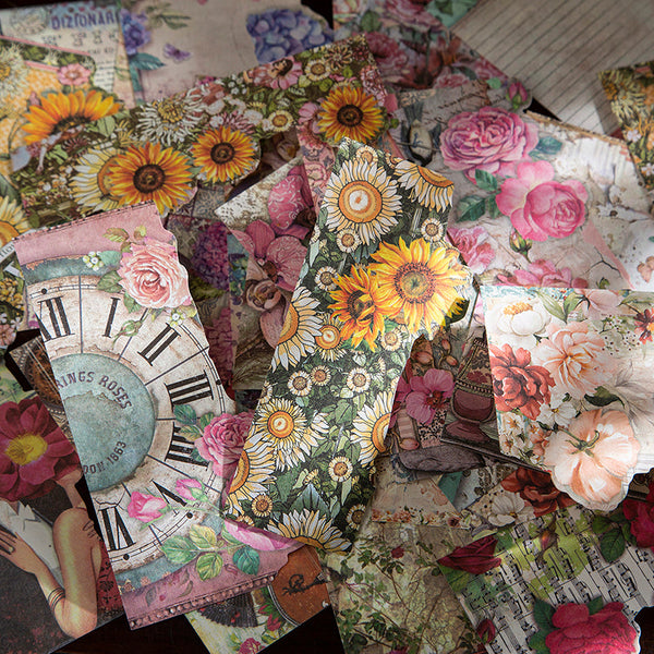 20 piezas de papel con material de la serie All Things Live Flower 