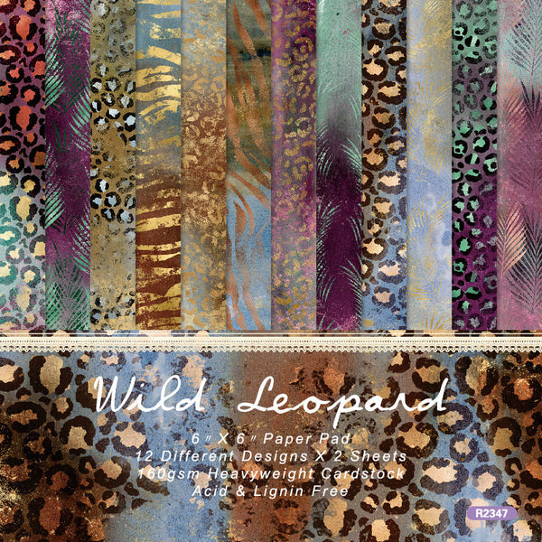 24PCS Wild Leopard background paper