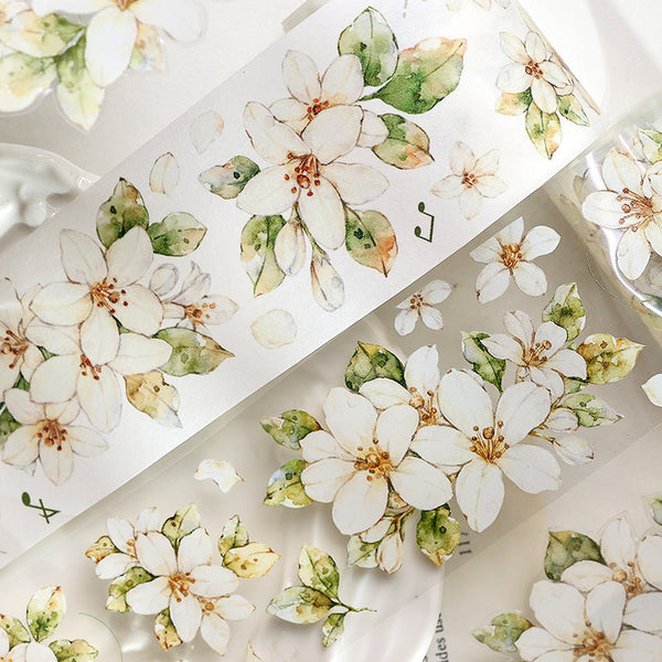 5cm*120cm White Flower Washi/PET Tape