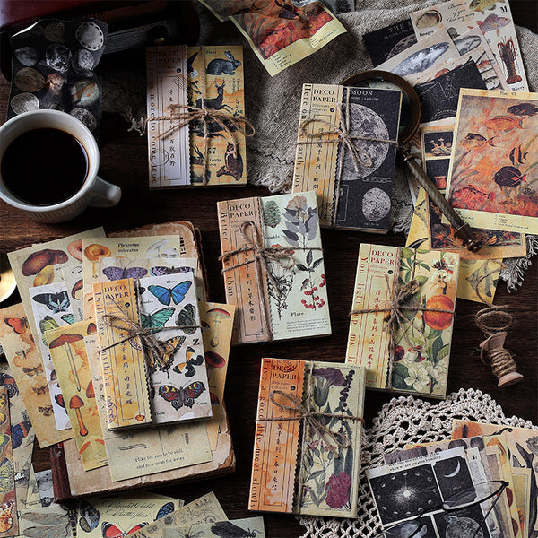 60PCS Retro everything series material paper