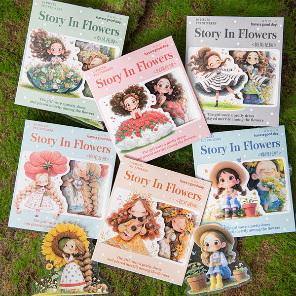 10PCS Stories in flowers series sticker