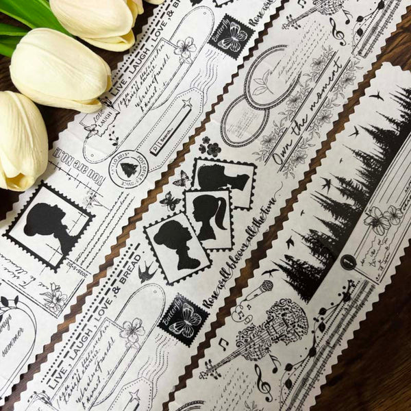 Whole Roll 5.5cm*5m Silhouette of time Washi/PET Tape