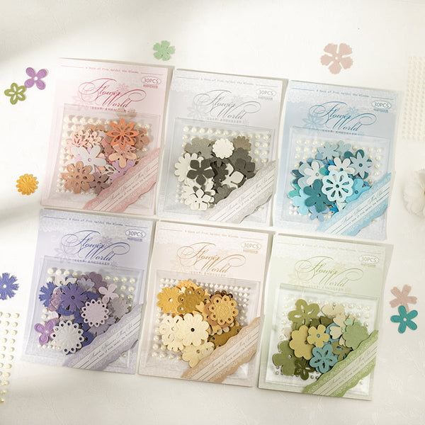 30PCS Flower World Series material paper