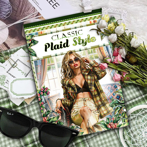 20PCS Classic plaid style sticker book